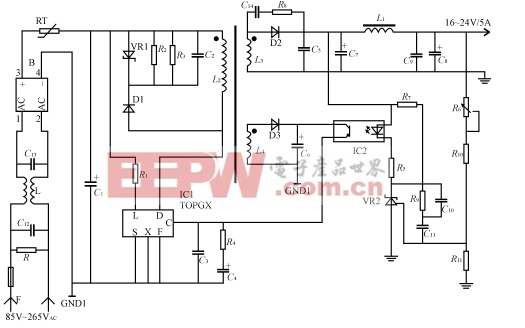 24V電源適配器穩(wěn)壓電源原理圖