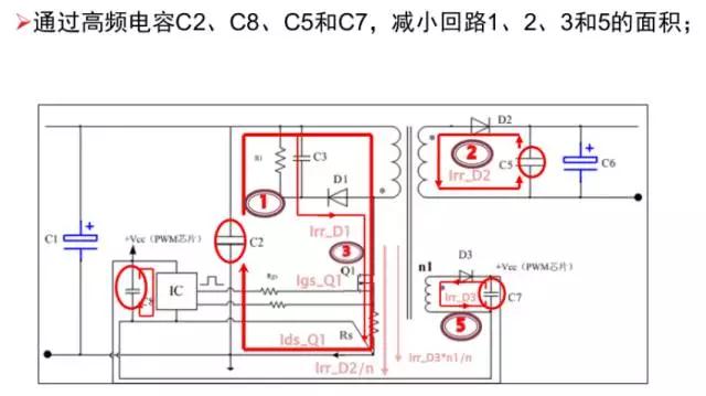 電源適配器利用高頻電容，減少回路面積